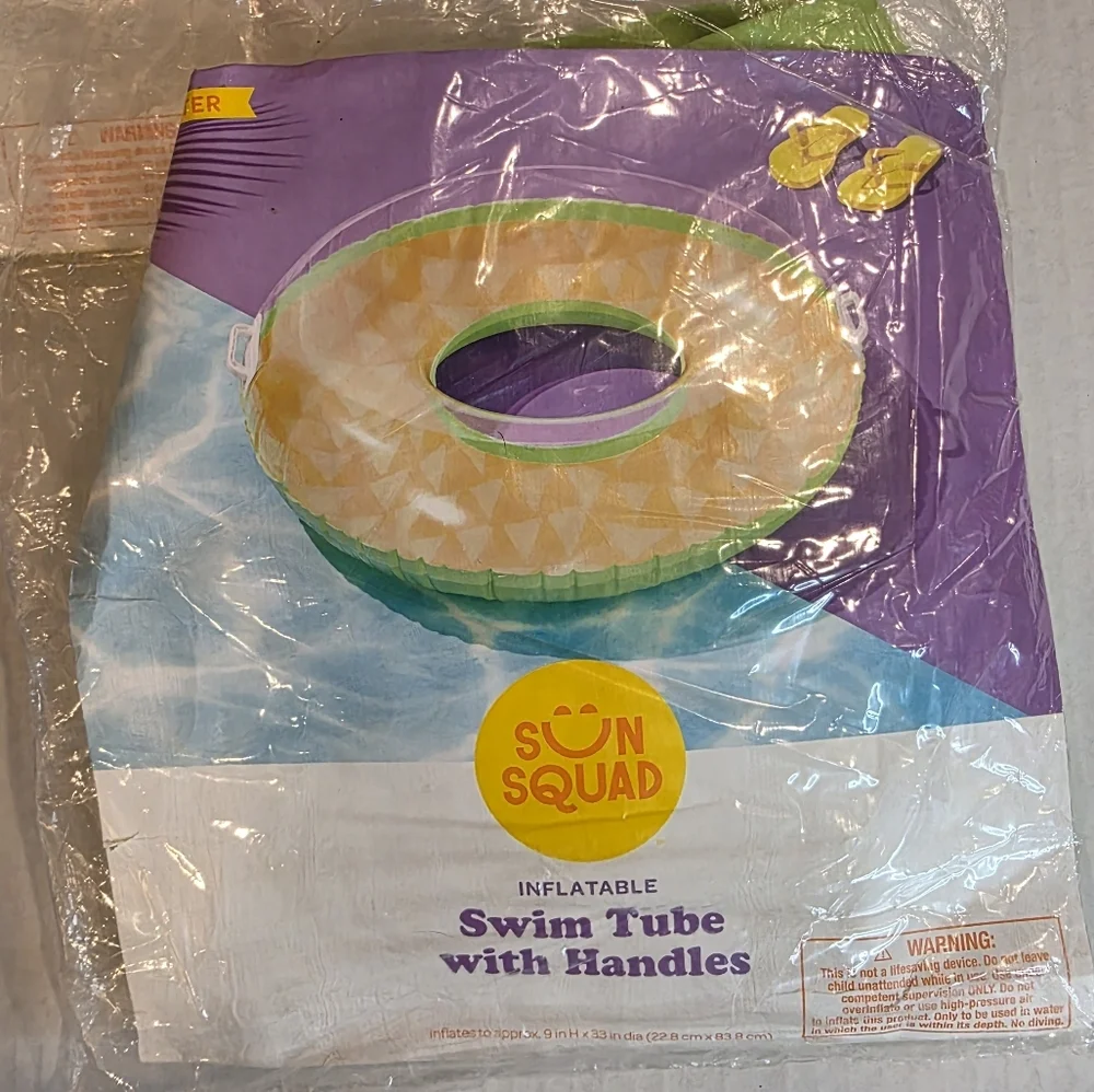 Sun Squad Inflatable Swim Tube With Handles - Set of 3 - 38